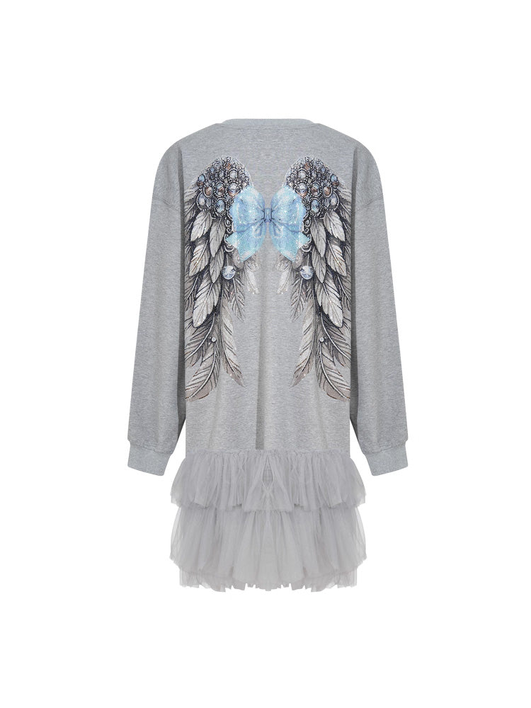 TCH Rhinestone Bunny Oversized Sweatshirt Dress