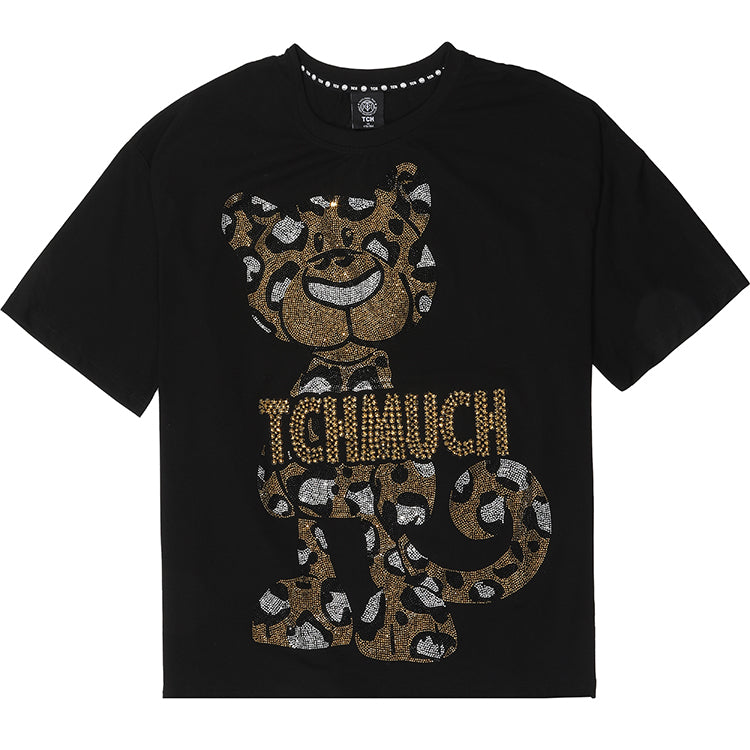 TCH Mens Rhinestone Animal Short Sleeve T-shirt