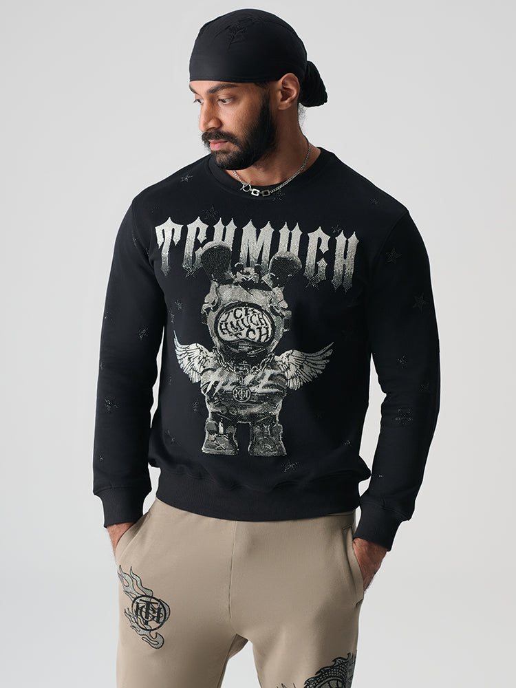 TCH Men's Hand-Sewn Rhinestone Long Sleeve T-Shirt