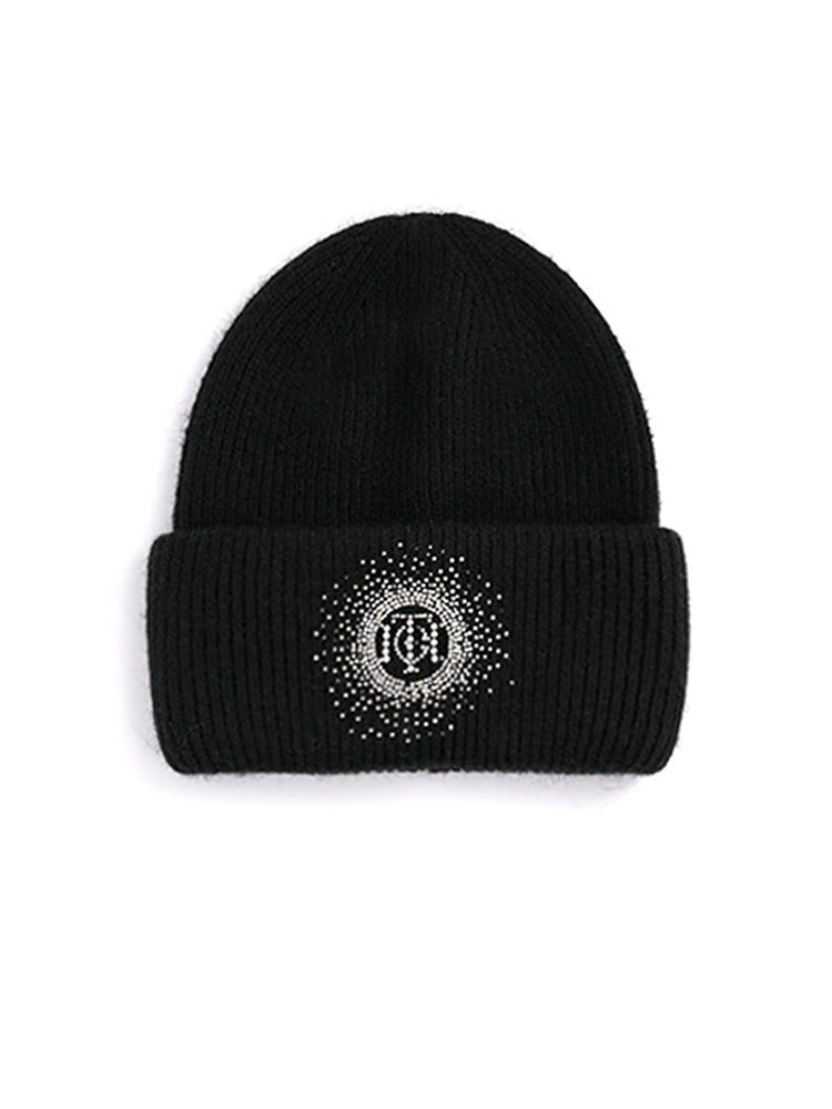 TCH Rhinestone Logo-Print Knit Cuff Beanie