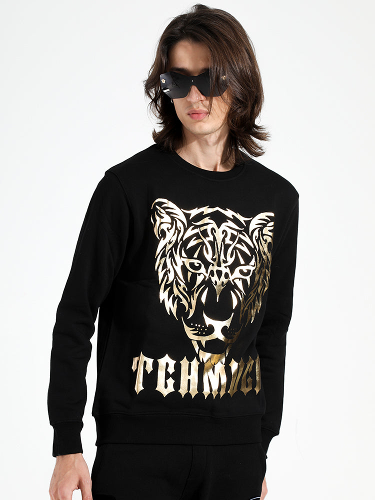TCH Men's Gold Leopard Crewneck Sweatshirt