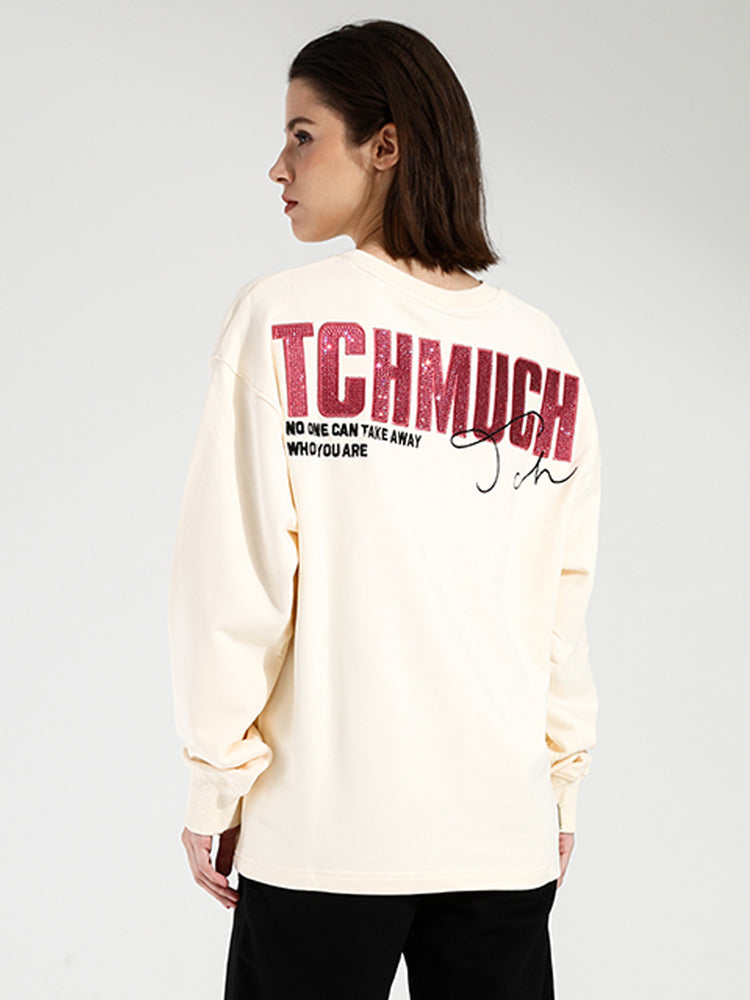 TCH Embroidered Leopard Head Rhinestone Crewneck Top