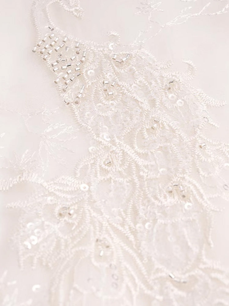 TCH Bow Rhinestone Floral Lace Vest