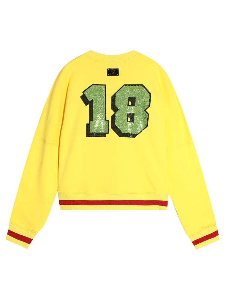 TCH Rhinestone Graphics Print Retro Sweatshirt