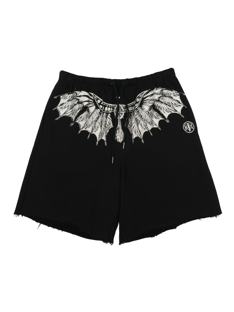 TCH Rhinestone Wings Design Jogging Shorts