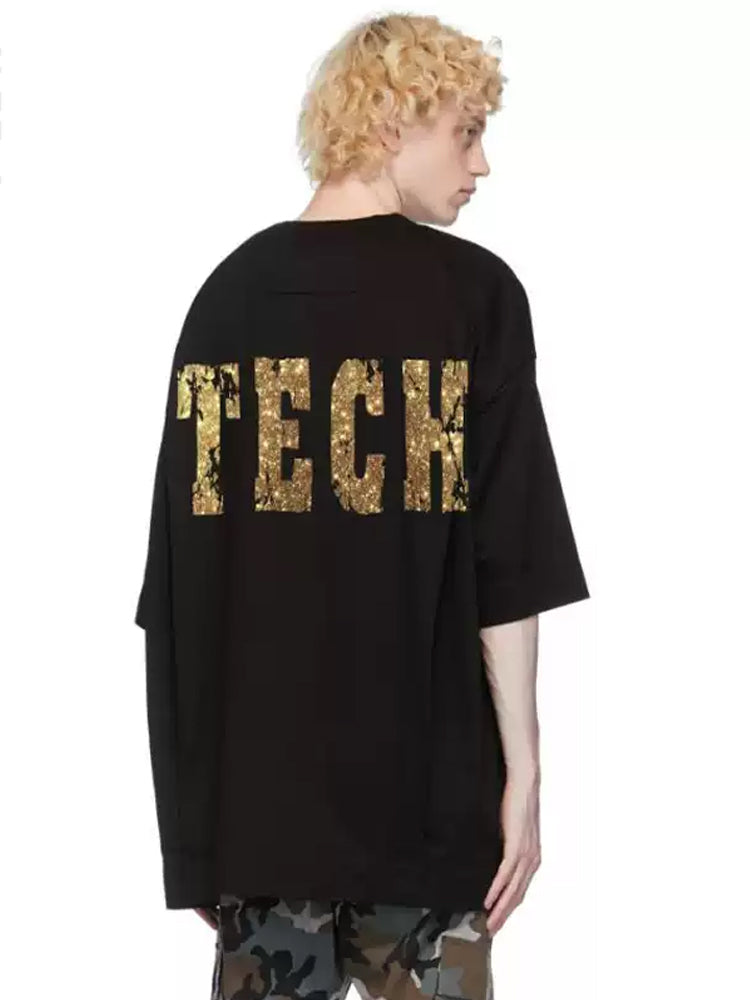 TCH Graphic Rhinestone Sparkle Crew Neck T-shirt