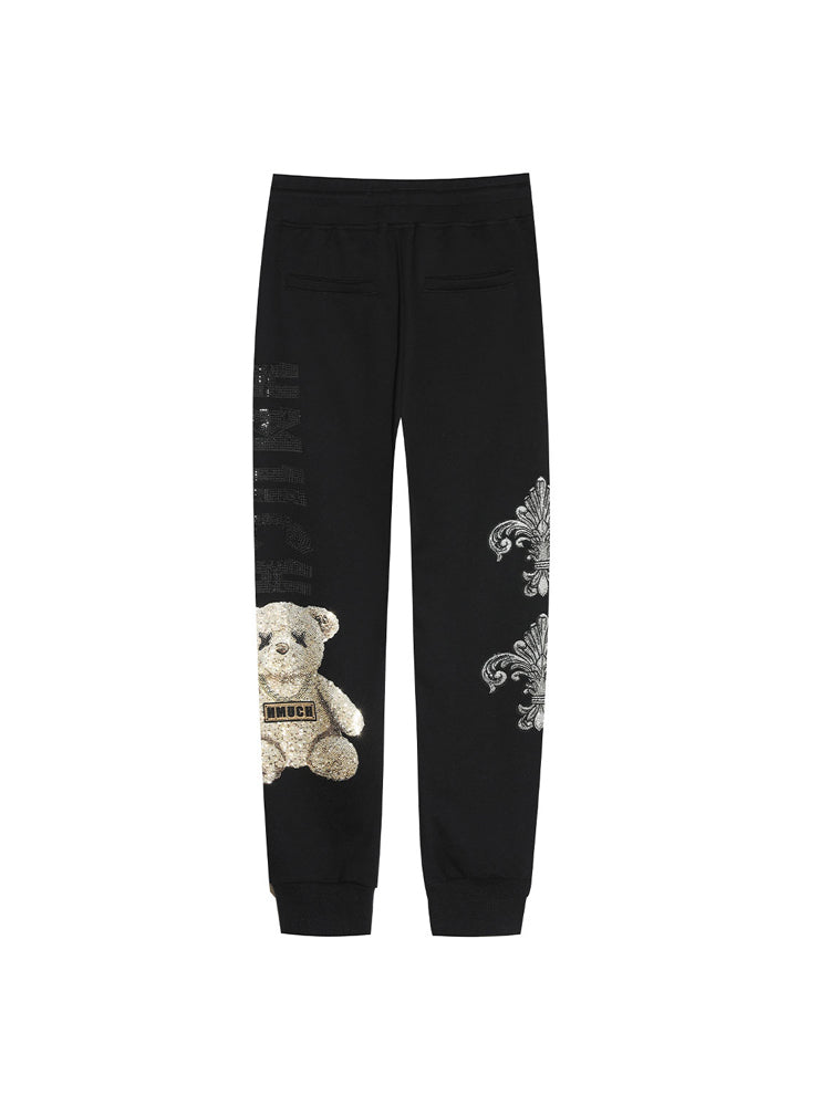 TCH Teddy Bear Rhinestone Letter Pants with Pockets