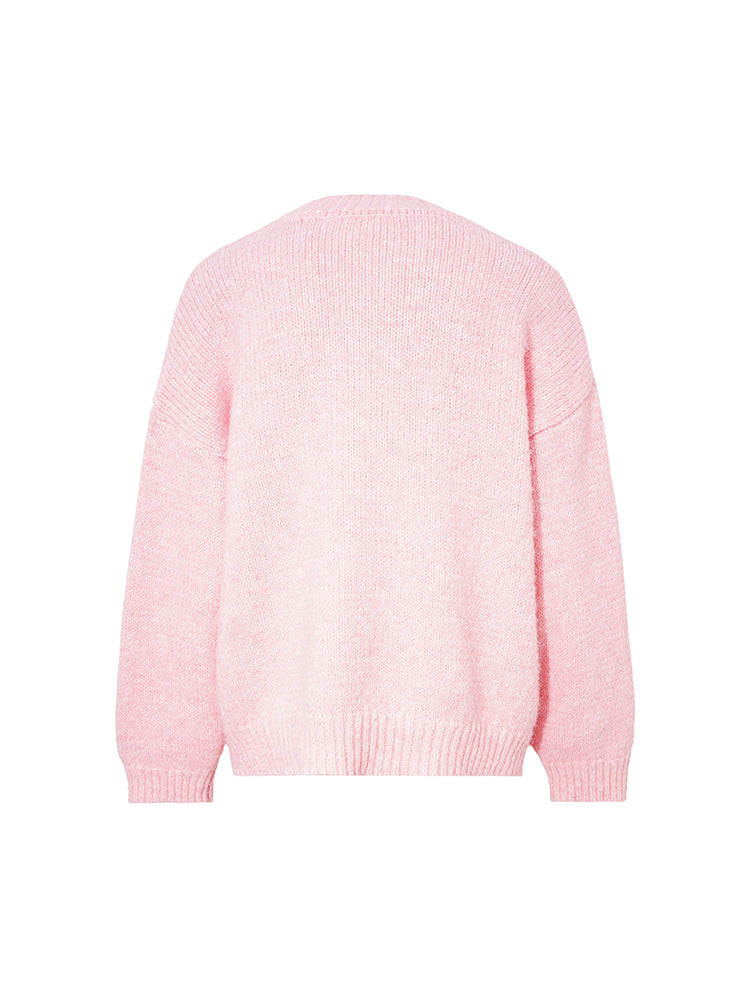 TCH Pink Rhinestone Knit Y2K Sweatshirt