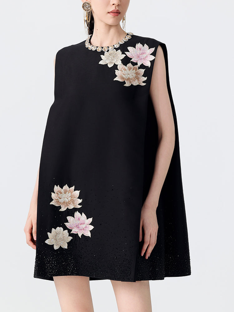 TCH Crystal-Embellished Flower Mini Dress