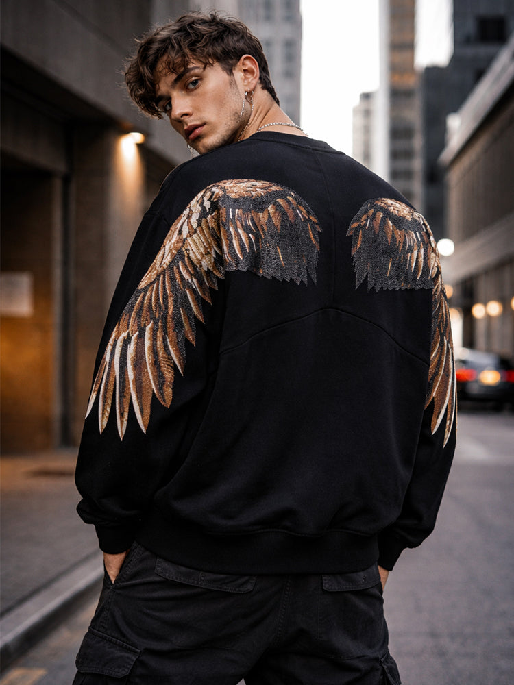 tch gold dragon rhinestones black sweatshirt black HighEnd Luxury Streetwear Brand Official Showcase