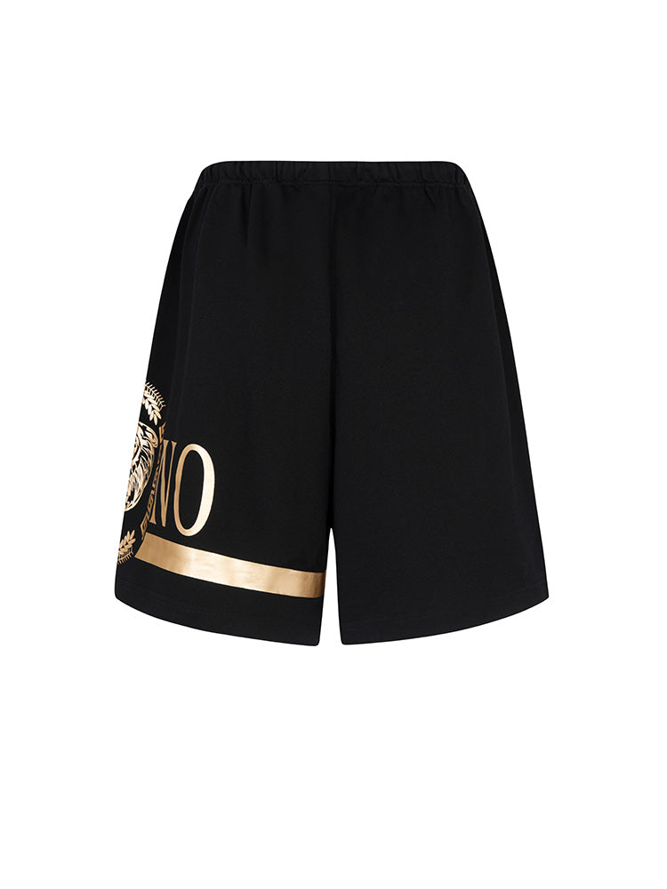 TCH Logo Print Lion Cotton Track Shorts