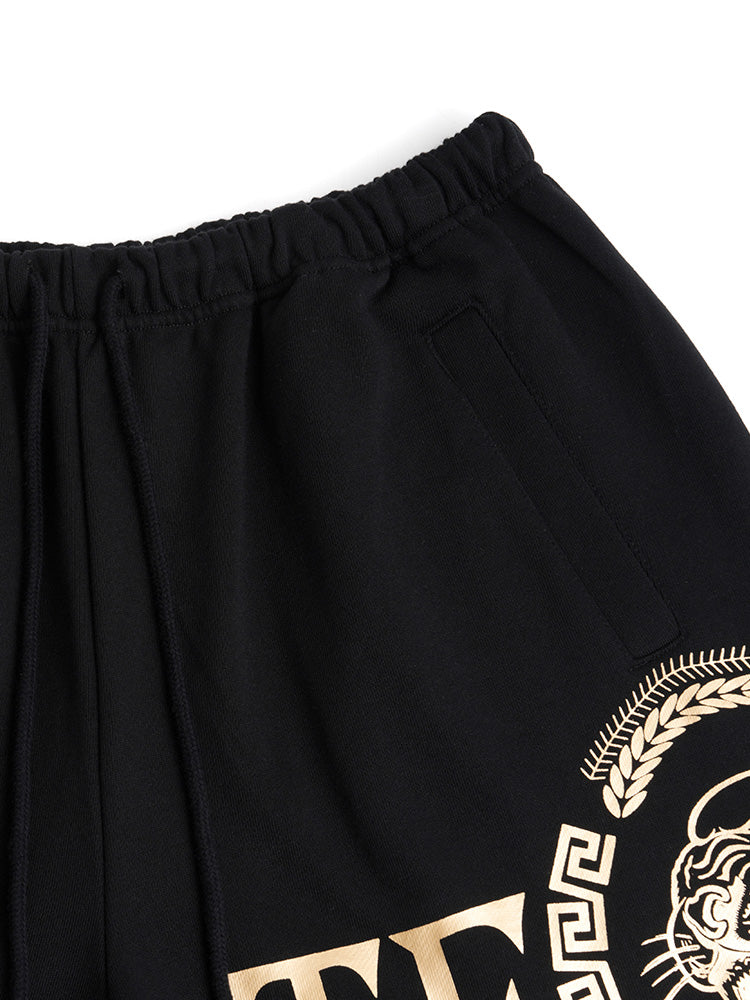 TCH Logo Print Lion Cotton Track Shorts