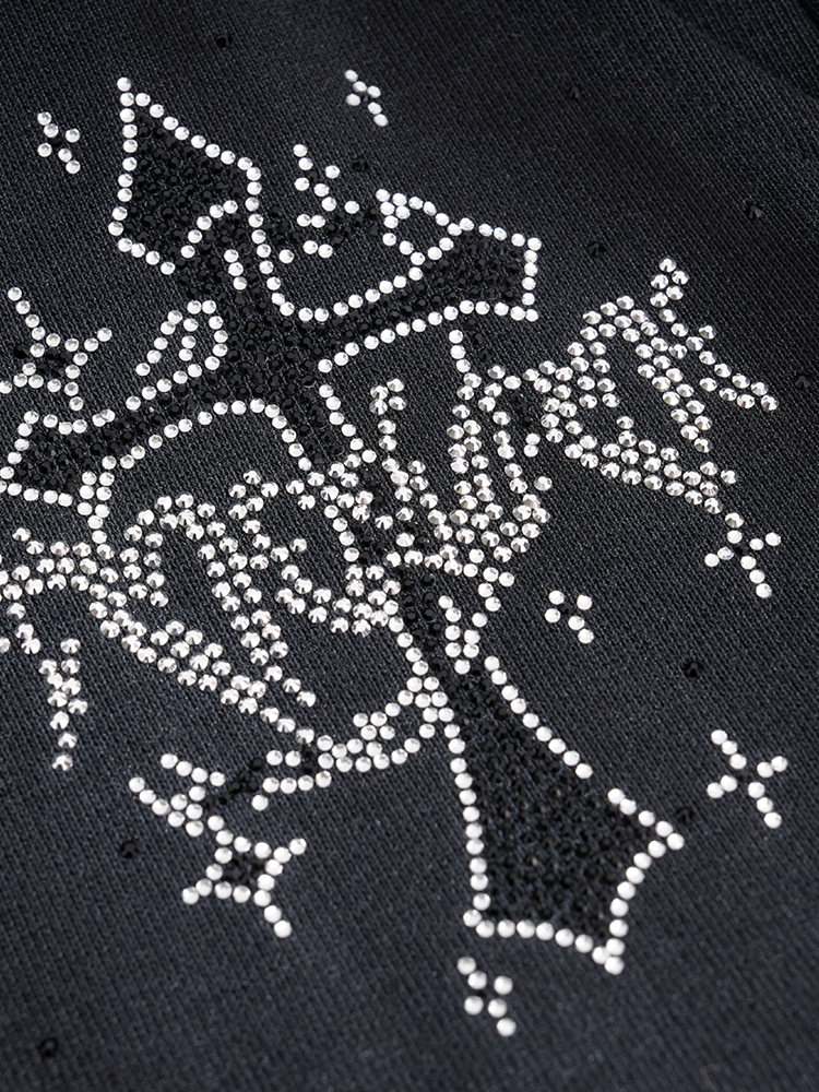 TCH Rhinestone Graphic Wide Leg Cargo Pants