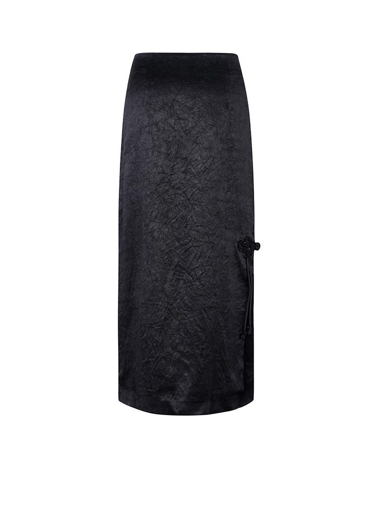 TCH Rhinestone Jacquard Embroidery Floral Long Skirt