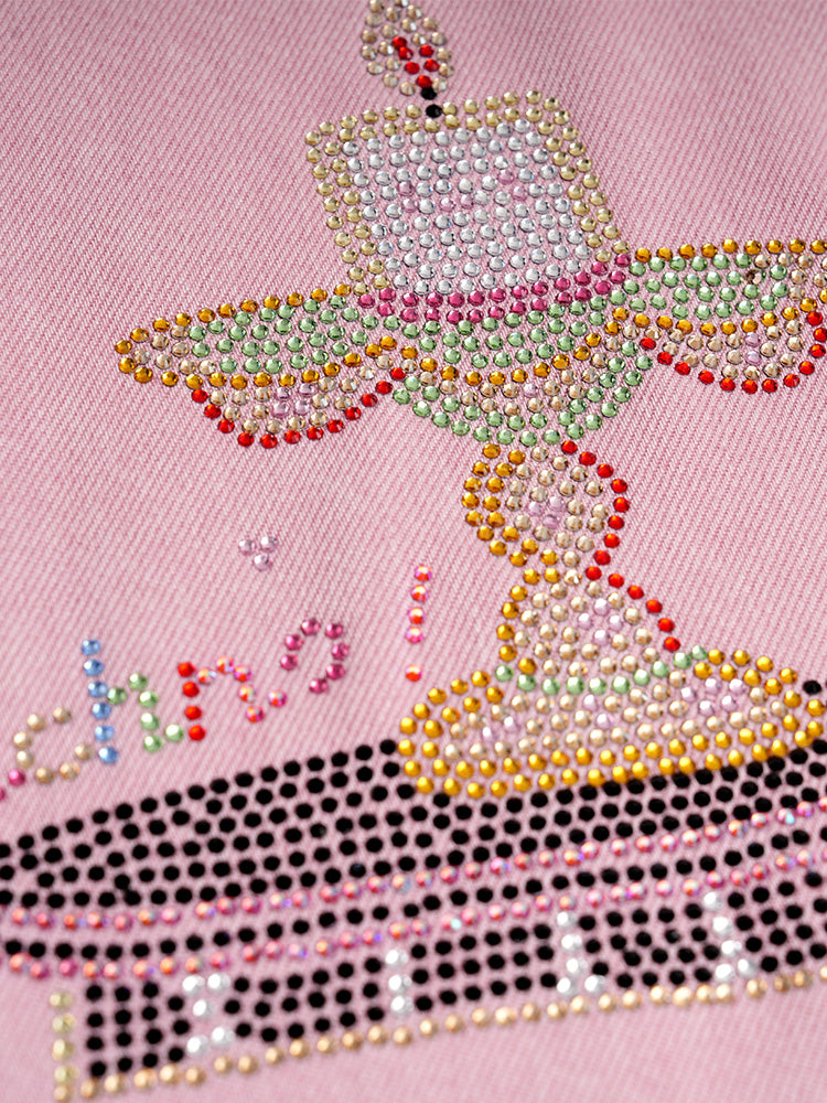 TCH Graphic Rhinestone Colorful Wide Leg Pants