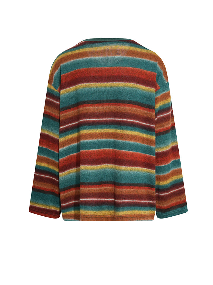 TCH Rhinestone Striple Warm Rainbow Sweater