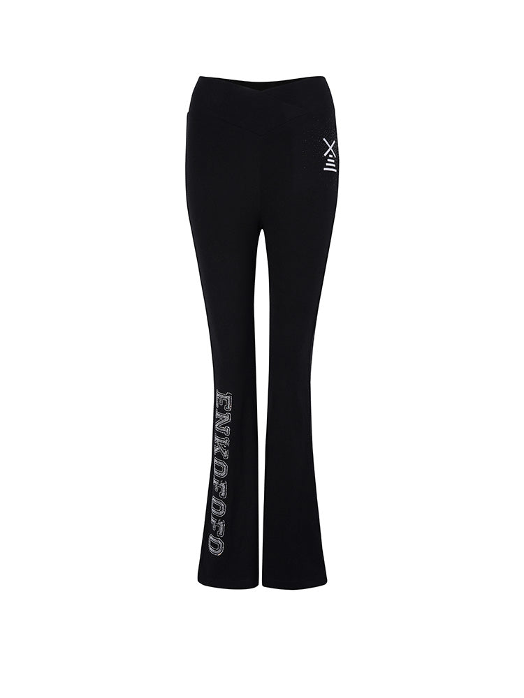 TCH Crystal Embellished Skinny Fared Pants