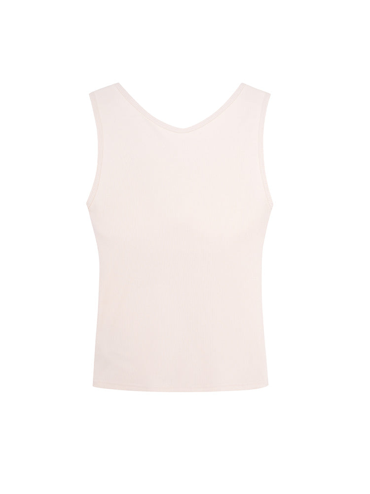TCH Square Neck Rhinestone Letter Tank Top