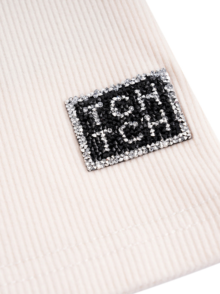 TCH Square Neck Rhinestone Letter Tank Top
