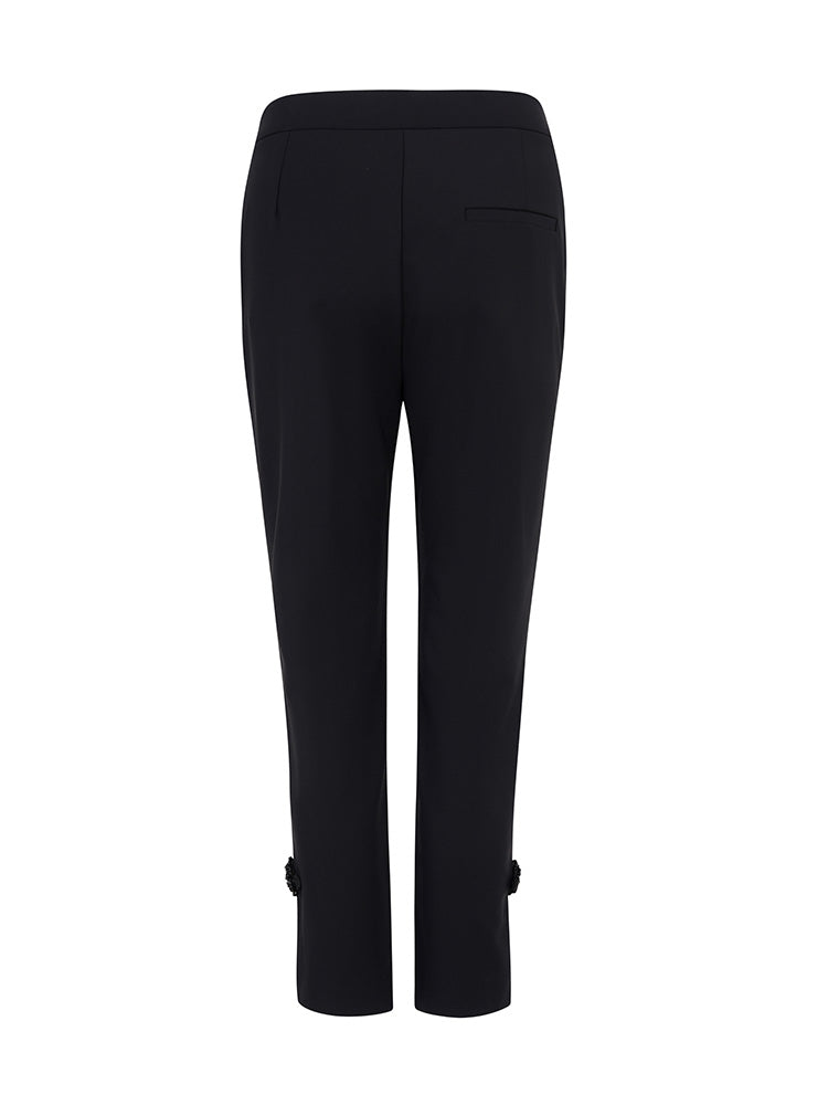 TCH Rhinestone Flower Straight-Leg Pants