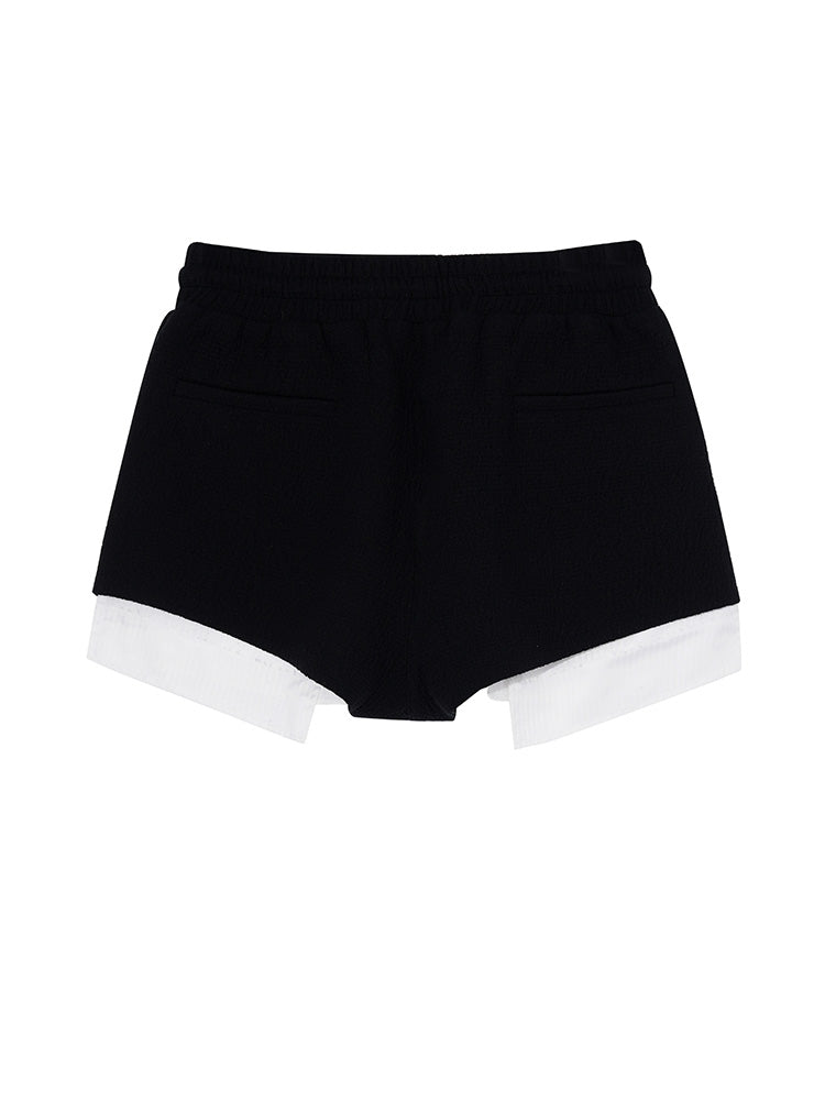 TCH Mesh Contrast Rhinestone Graphic Shorts