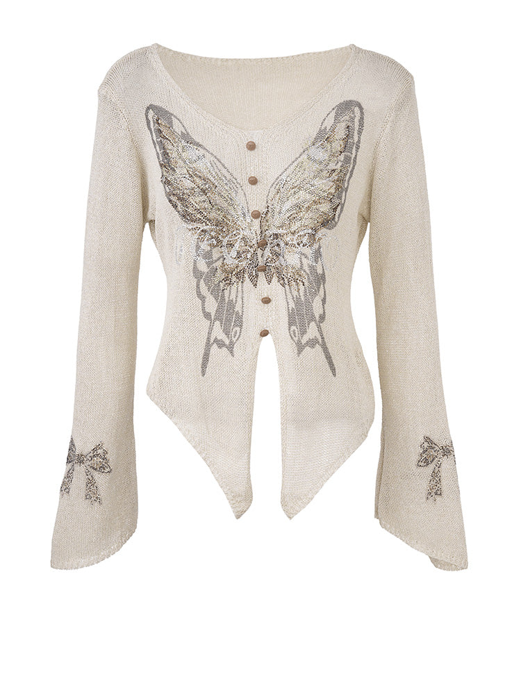 TCH Rhinestone Butterfly Slip Sparkle Top