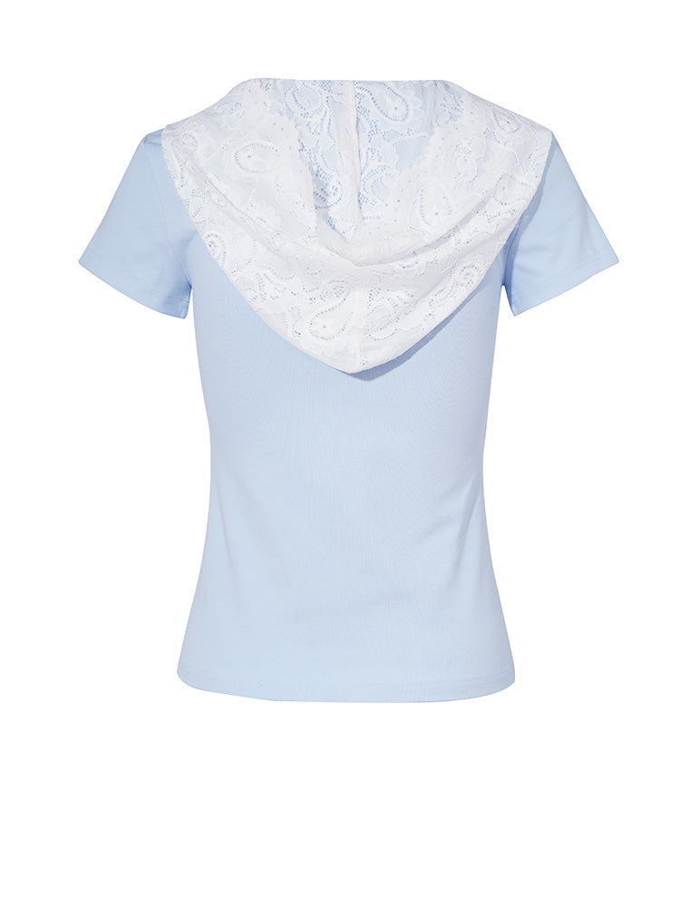 TCH Teddy Bear Rhinestone Lace Contrast Tee
