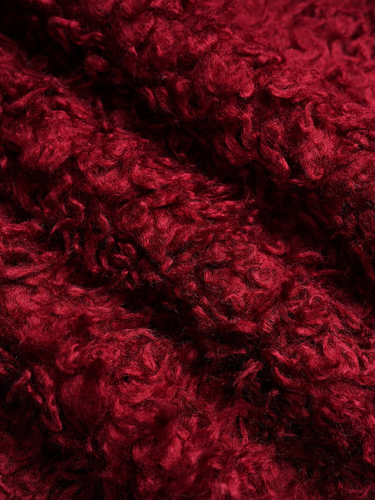 TCH Graphic Rhinestone Faux Fleece Winter Coat