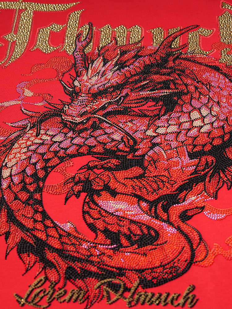TCH Dragon Rhinestone Bling Trendy T-shirt /Oversized Hoodie