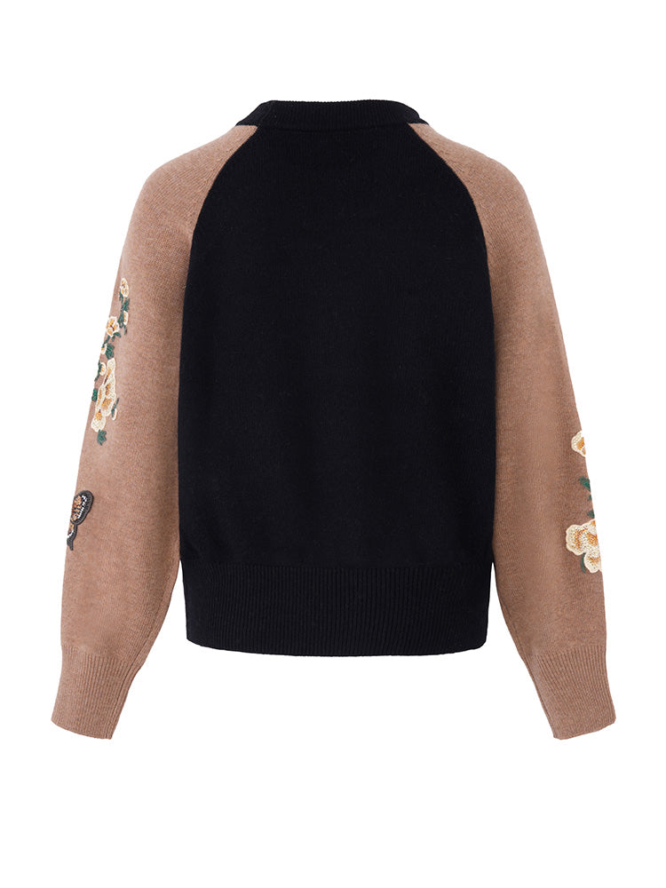 TCH Luxury Rhinestone Butterfly Print Sparkle Sweater