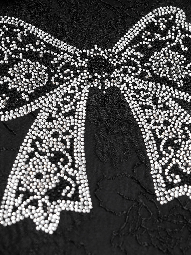 TCH Retro Bow Rhinestone Button Floral Vest