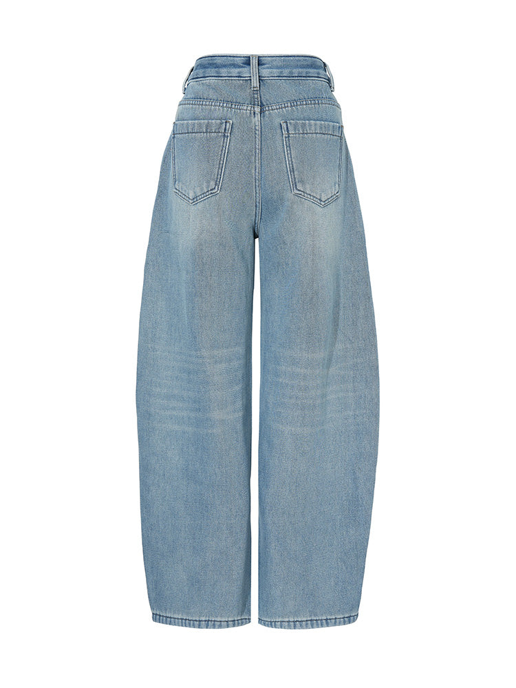 TCH Starry Rhinestone Wide-Leg Denim Pants