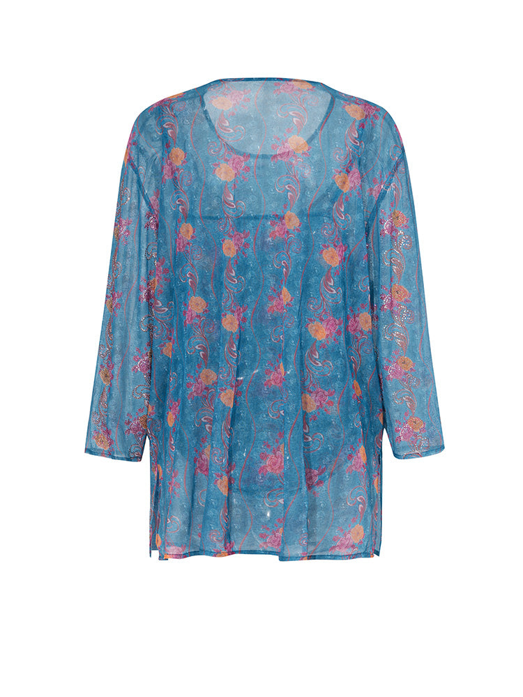 TCH Sparkly Crystal Embroidered Sexy Long Sleeve Top