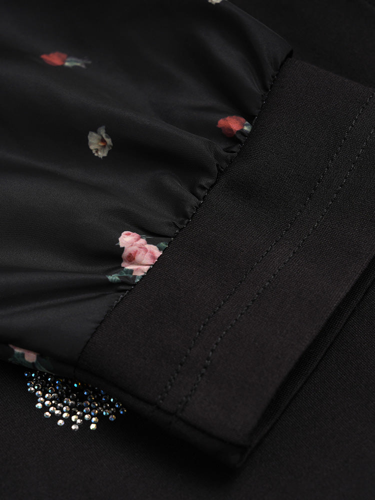 TCH Rhinestone Daisy Embroidered Wool Cardigan