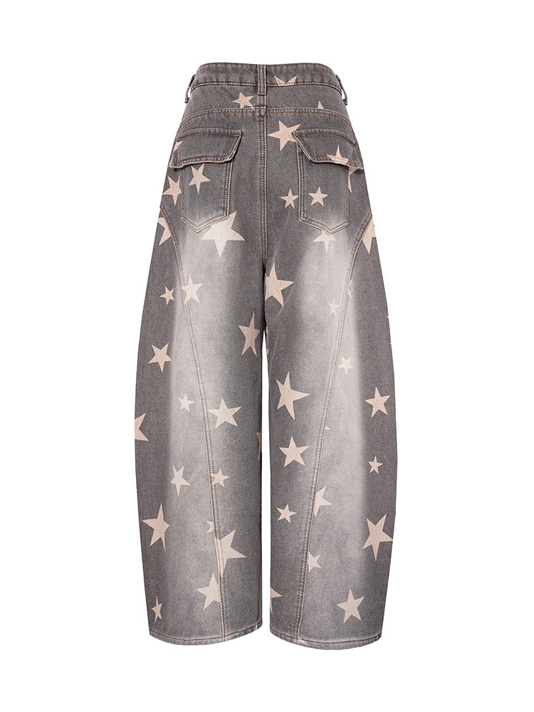 TCH Starfall Rhinestone Wide-Leg Denim Pants