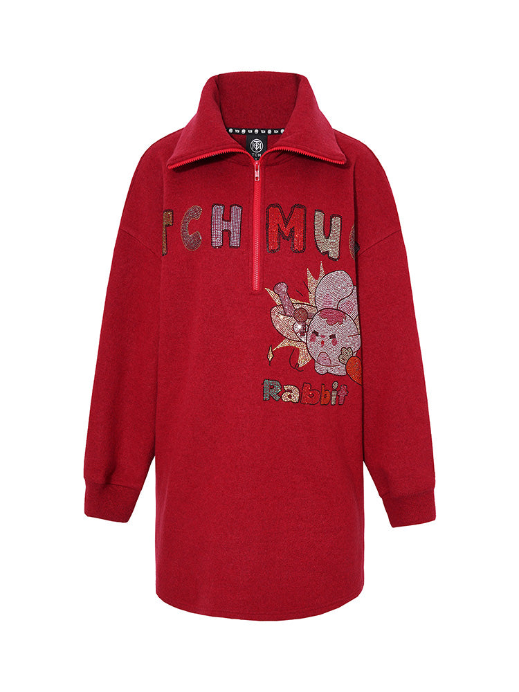 TCH Oversized Rhinestone Graphic Sweatshirt