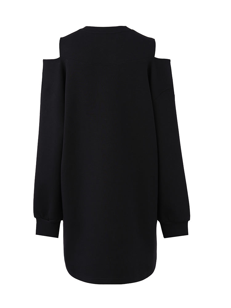 TCH Bow Rhinestone Off-Shoulder Sweater Dress
