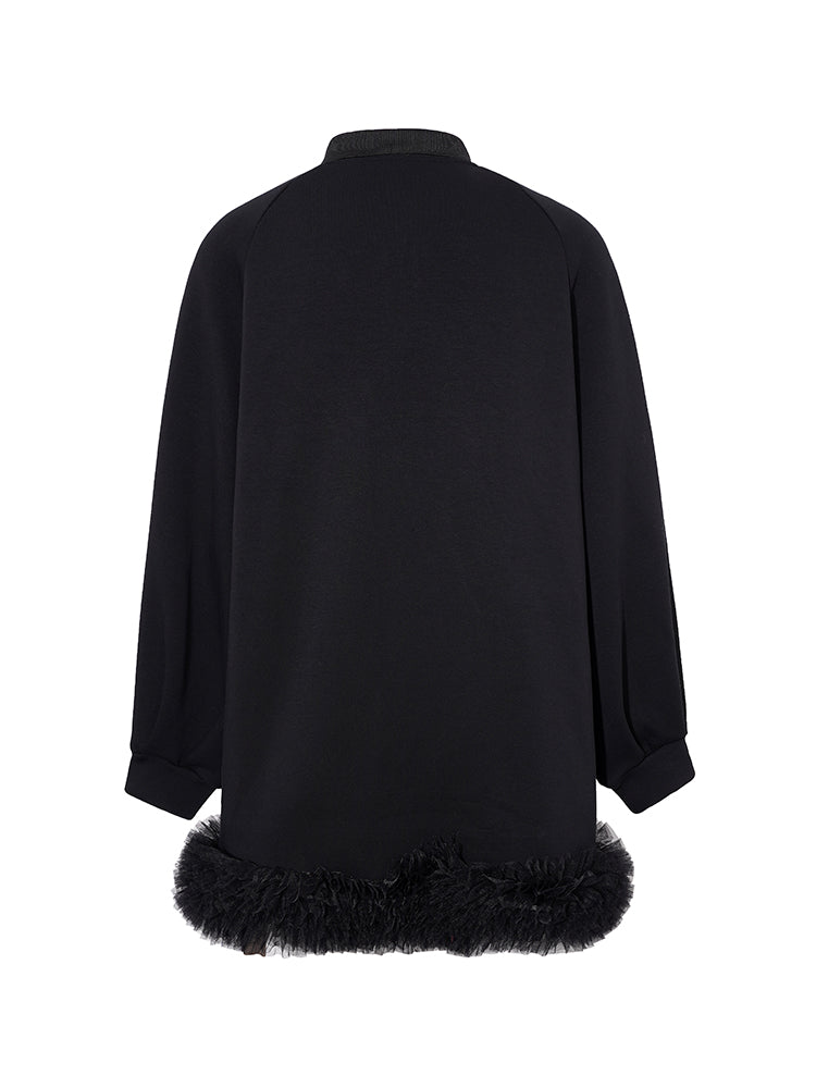 TCH Rhinestone Angel Wings Polo Sweatshirt Dress