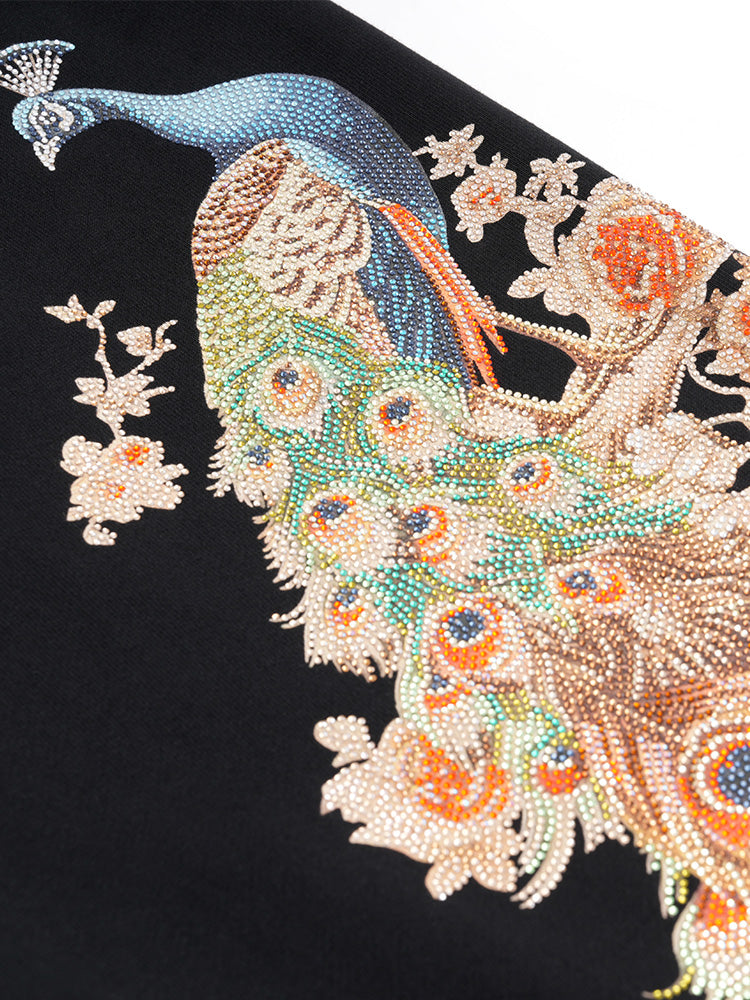 TCH Rhinestone Floral-Embroidered Trousers