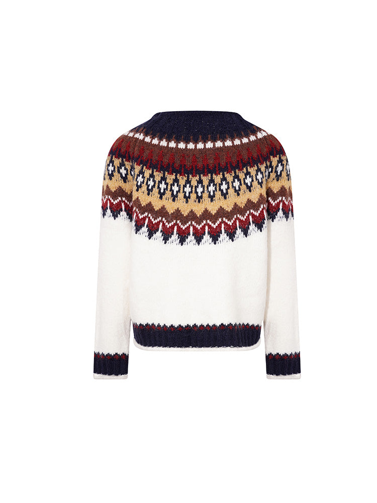 TCH Fair Isle Pattern Rhinestone Christmas Knit Pullover