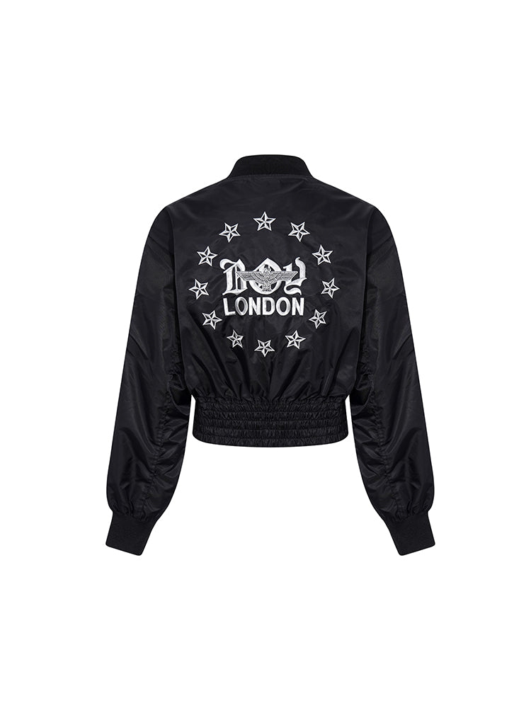 TCH Graphic Studded Streetwear Bomber Jacket