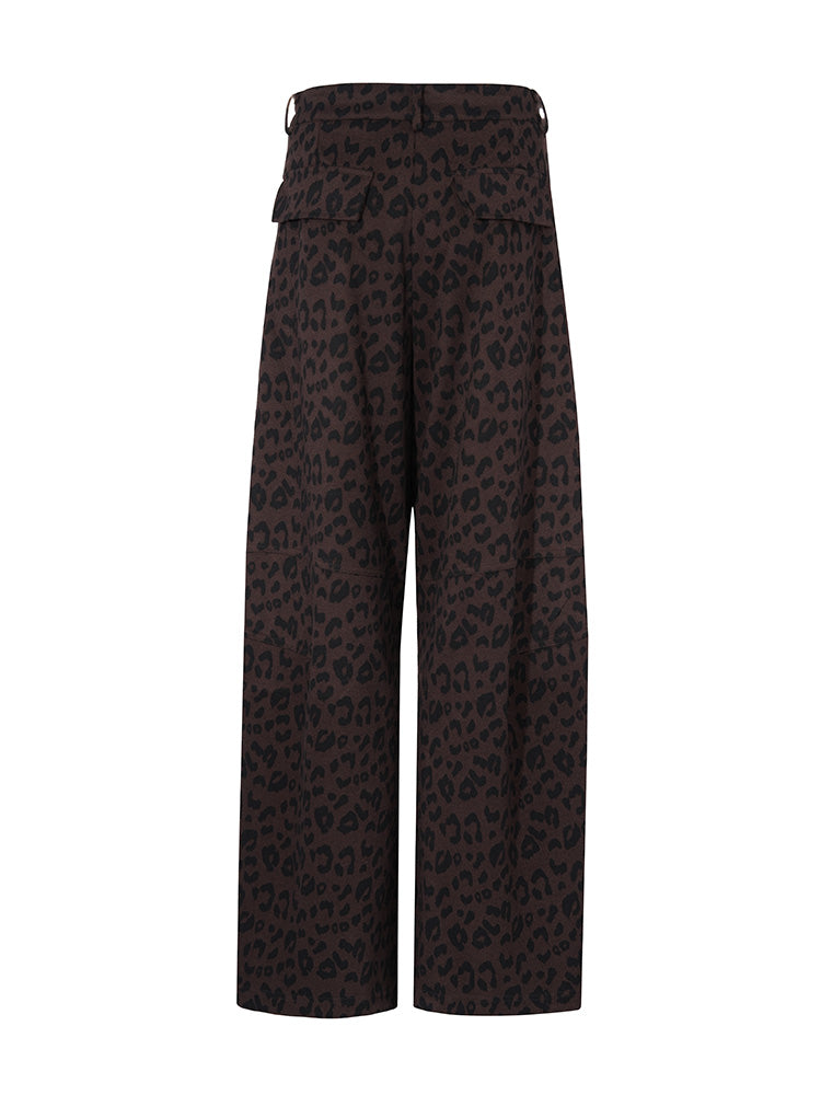 TCH Leopard Rhinestone Bow Casual Pants