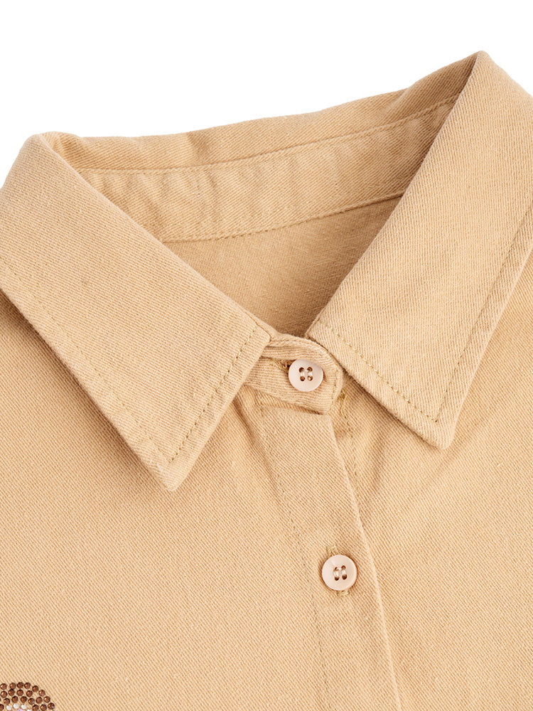 TCH Retro Rhinestone Bear Button Down Shirt