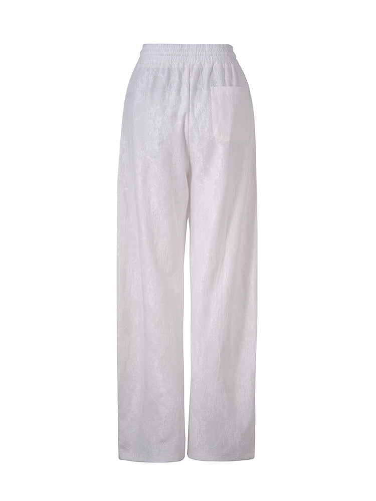 TCH Rhinestone Graphic Lace Palazzo Trousers