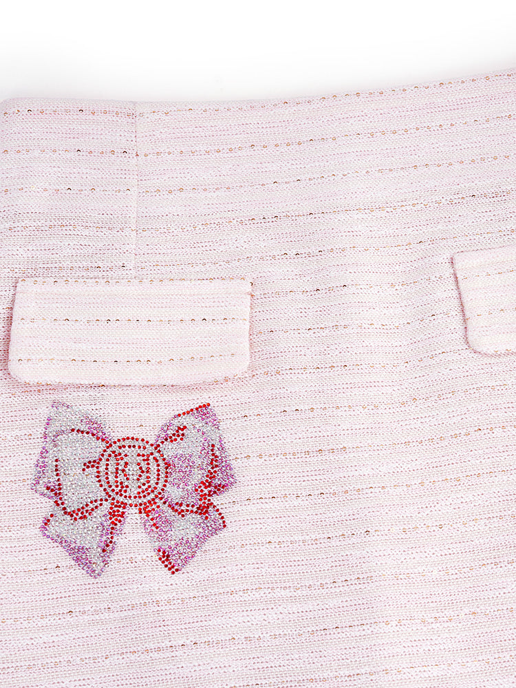 TCH Bow Crystal Lace Luxury  2 Piece Outfits and Mini Skirt Sets
