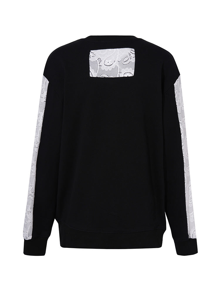 TCH Teddy Bear Rhinestone Lace Sleeve Top