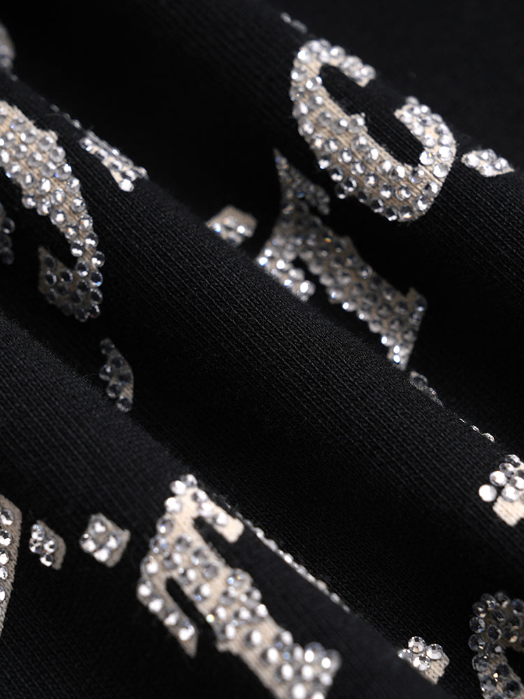 TCH Crystal-Logo Lace Contrast Street T-shirt Dress
