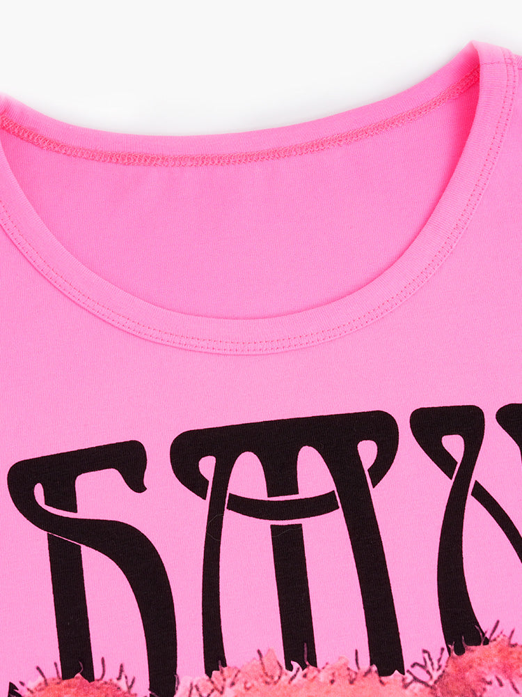 TCH Teddy Bear Graphic Oversized T-shirt in Rose
