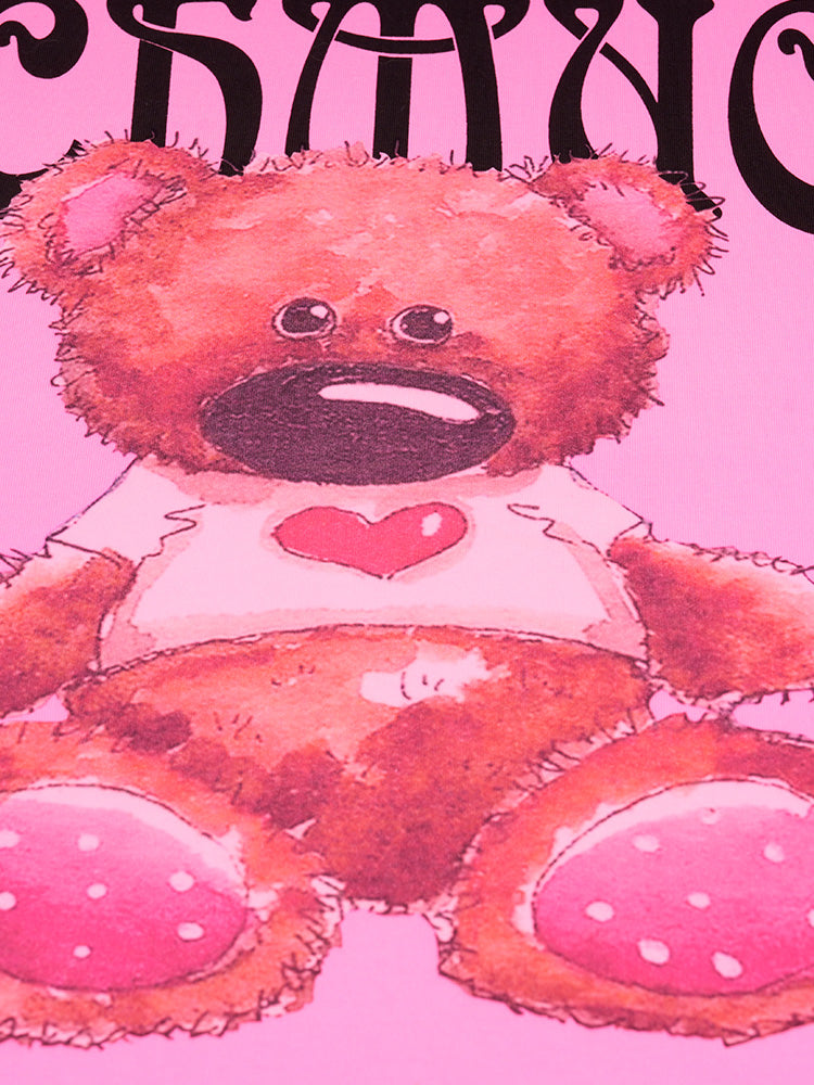 TCH Teddy Bear Graphic Oversized T-shirt in Rose