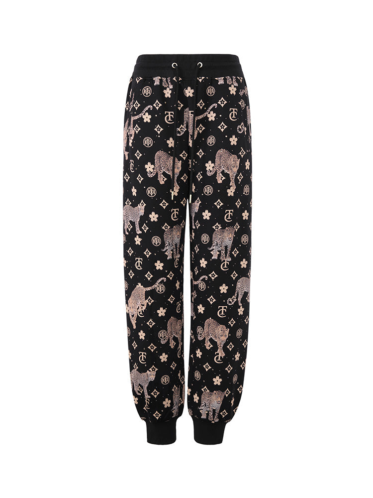 TCH Rhinestone Lion Mane Fashion 2 Pcs Tee & Long Pants